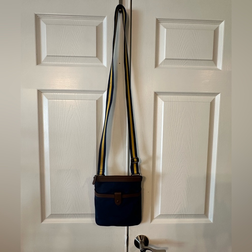 Polo by Ralph Lauren Navy and Brown Messenger Bag